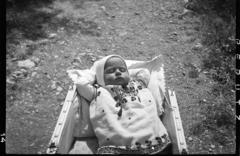 1933, Kieselbach Tamás, Best of, newborn, baby carriage, cap, sleeping, Fortepan #286227