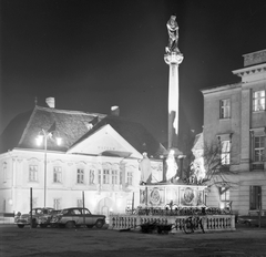 Magyarország, Győr, Széchenyi tér, Mária oszlop Buda 1686. évi visszafoglalásának emlékére., 1973, Építésügyi Dokumentációs és Információs Központ, VÁTI, Fortepan #28624