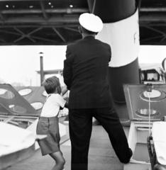 1936, Kieselbach Tamás, Best of, ship, peaked cap, uniform, chimney, kid, man, Fortepan #286443