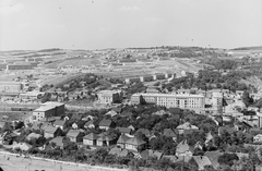 Magyarország, Komló, kilátás a Kökönyös városrész felől, középen a Városház tér házai., 1963, Építésügyi Dokumentációs és Információs Központ, VÁTI, városkép, látkép, Fortepan #28647