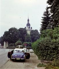 Szlovákia, Árvanádasd, ulica Bernolákova, szemben a Szent Márton-templom., 1973, Kozák, Wartburg 311/312, rendszám, Fortepan #286555