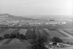 Magyarország, Kazincbarcika, az épülő város látképe a Nagy-Bondor felől., 1958, Építésügyi Dokumentációs és Információs Központ, VÁTI, látkép, Fortepan #28656