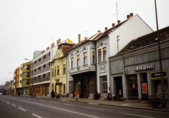 Magyarország, Sárvár, Batthyány (Lenin) utca a Kossuth tér felé nézve., 1980, Kozák, színes, Fortepan #286613