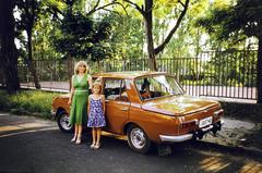 1977, Kozák, number plate, girls'n'cars, colorful, Fortepan #286639