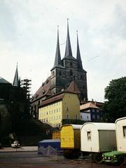 Németország, Erfurt, Domplatz, fent a Severikirche., 1976, Kozák, színes, NDK, Fortepan #286791