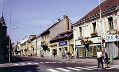 Szlovákia, Pöstyén, Winterova ulica, balra a Námestie Slobody., 1972, Kozák, Fortepan #286834