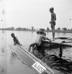 1961, Szentkuthy Ibolya, gyerekek, csónak, Fortepan #286875