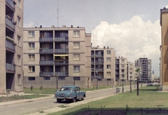 Magyarország, Kecskemét, Szabó Kálmán (Zalka Máté) utca., 1966, Építésügyi Dokumentációs és Információs Központ, VÁTI, színes, szovjet gyártmány, GAZ-márka, taxi, automobil, GAZ M21 Volga, rendszám, Fortepan #28713