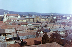 Magyarország, Gyöngyös, látkép kelet felé, balra az Árpád-házi Szent Erzsébet-templom., 1964, Építésügyi Dokumentációs és Információs Központ, VÁTI, színes, látkép, Fortepan #28728