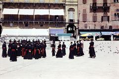 Italy, Siena, Piazza del Campo., 1969, Szomolányi József, Fortepan #287339