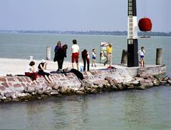 Magyarország,Balaton, Tihany, rév., 1988, Saphier Herbert, móló, Fortepan #287423