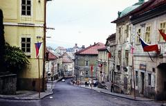 Szlovákia, Selmecbánya, az ulica Andreja Kmeťa a Radničné námestie felől., 1970, Liszkay Ferenc, Fortepan #287646