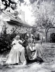 1900, Hajtman Ágnes, tableau, sitting on lap, kid, Fortepan #287770