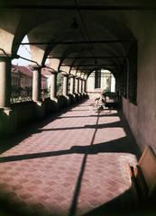 Slovakia, Levoča, a Városháza árkádjai., 1956, Csaba László örökösei, colorful, shadow, colonnade, terrace, Fortepan #287884