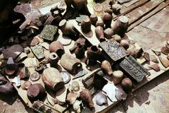 1956, Csaba László örökösei, archeology, colorful, jar, ceramics, still life, Fortepan #287899