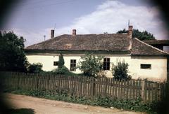 1956, Csaba László örökösei, colorful, house, fence, Fortepan #287900