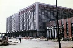 Hungary, Miskolc, Fonoda utca 21., Hűtőház (tervező Csaba László, 1959.)., 1959, Csaba László örökösei, colorful, modern architecture, Fortepan #287924