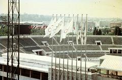 Olaszország, Róma, Olimpiai Stadion (Stadio Olimpico di Roma)., 1960, Csaba László örökösei, stadion, olimpiai jelkép, színes, Fortepan #287945