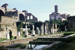 Olaszország, Róma, Forum Romanum, Vesta-szüzek háza (Atrium Vestæ)., 1963, Csaba László örökösei, színes, Fortepan #288107