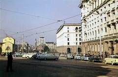 Bulgária, Szófia, plosad Szveta Nedelja (plosad Lenin) a Mária Lujza hercegnő (Georgi Dimitrov) sugárút és a Banja basi mecset felé nézve., 1963, Csaba László örökösei, színes, Fortepan #288108