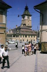 Romania,Transylvania, Brașov, Honterus-udvar (Curtea Honterus), szemben a Fő tér (ekkor Piața 23 August, ma Tanács tér, Piața Sfatului) és a Városháza (később múzeum)., 1971, Csaba László örökösei, Fortepan #288260