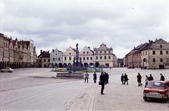 Csehország, Telč, Piactér (náměstí Zachariáše z Hradce)., 1974, Csaba László örökösei, Fortepan #288305