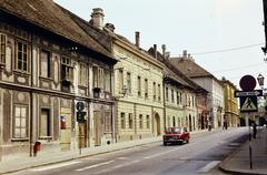 Szerbia, Pétervárad, ulica Beogradska az ulica Lisinskoga sarkáról a Beogradska kapija felé, 1980, Csaba László örökösei, Fortepan #288520