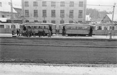 Magyarország, Budapest VIII., Fiumei (Mező Imre) út, villamosmegálló a Baross kocsiszín előtt., 1980, Prohászka Imre, Budapest, Fortepan #288697