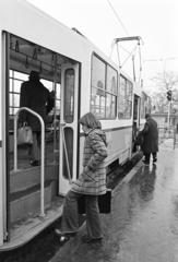 Magyarország, Budapest XI., Márton Áron (Kis Ferenc) tér, az 59-es villamos-végállomása a Farkasréti temető felső bejáratánál., 1982, Prohászka Imre, Budapest, Fortepan #288984