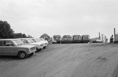 Hungary, Hungaroring, Mogyoród, parkoló., 1986, Prohászka Imre, Volán organisation, bus, Ikarus-brand, Lada-brand, Fortepan #289049