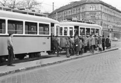 Magyarország, Budapest VIII., Orczy út (Mező Imre út), villamosmegálló a Vajda Péter utcánál., 1980, Prohászka Imre, villamos, Budapest, Fortepan #289101