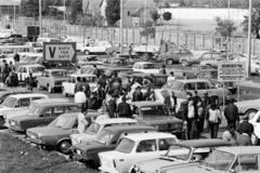 Magyarország, Budapest X., Albertirsai (Dobi István) út, használtautó-piac a BNV melletti parkolóban., 1985, Prohászka Imre, automobil, Lada-márka, Trabant-márka, autópiac, VAZ 2103/2106, Budapest, Fortepan #289164