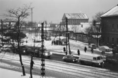 Hungary, Budapest X., kilátás a Kőbánya alsó vasútállomásról a Mázsa térre., 1972, Bencseky Mátyás, Budapest, Ikarus-brand, Fortepan #289798