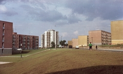 Magyarország, Tatabánya, Mártírok útja a Fő tér felé nézve., 1968, Építésügyi Dokumentációs és Információs Központ, VÁTI, színes, lakótelep, teherautó, Fortepan #29005