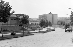 Magyarország, Zalaegerszeg, Landorhegyi út, Napfény étterem, jobbra a Középiskolai fiúkollégium., 1970, Építésügyi Dokumentációs és Információs Központ, VÁTI, étterem, Fortepan #29052