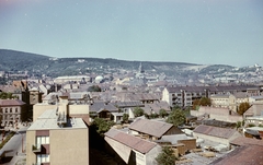 Magyarország, Pécs, látkép a Jókai Mór utcától a Széchenyi tér felé nézve., 1965, Építésügyi Dokumentációs és Információs Központ, VÁTI, színes, városkép, látkép, Fortepan #29086