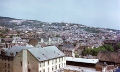 Magyarország, Pécs, látkép a Városháza tornyából a Havihegy felé nézve., 1965, Építésügyi Dokumentációs és Információs Központ, VÁTI, színes, városkép, látkép, Fortepan #29089