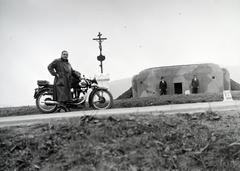 1930, Hodosi Róbert, Gilera-brand, motorcycle, camouflage pattern, cross, Fortepan #291135