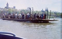 1966, Kovács Gyöngyi, Danube, ferry, Fortepan #291572