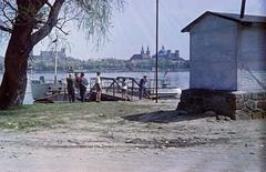 1966, Kovács Gyöngyi, Danube, ferry, Fortepan #291573