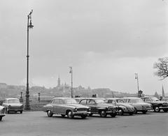 1962, Inkey Tibor, automobil, Wartburg-márka, Skoda-márka, Volkswagen-márka, Mercedes-márka, parkoló, mercedes w120, Volkswagen Bogár, GAZ M21 Volga, Fortepan #292660