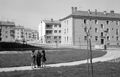 Magyarország, Veszprém, Csermák Antal utca., 1966, Építésügyi Dokumentációs és Információs Központ, VÁTI, lakótelep, gyerekek, Fortepan #29322