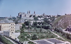 Magyarország, Veszprém, Kilátás a Viaduktról a Várra., 1966, Építésügyi Dokumentációs és Információs Központ, VÁTI, színes, városkép, látkép, Fortepan #29323