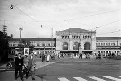 Germany, Hannover, Bahnhofstraße, szemben az Ernst-Agust-Platz és a Hauptbahnhof., 1958, Fortepan/Album089, Fortepan #293660