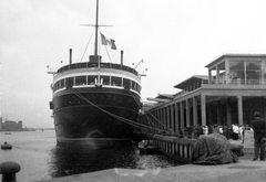 Olaszország, Genova, kikötő, Augustus olasz óceánjáró hajó., 1935, Szávoszt-Vass Dániel, hajó, zászló, óceánjáró hajó, Augustus-hajó, Fortepan #29368