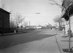 Magyarország, Győr, Petőfi híd, háttérben a Zsinagóga., 1960, UVATERV, híd, zsinagóga, neon lámpa, zsidóság, Lengyel József-terv, Fortepan #2937