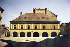 Hungary, Sopron, Orsolya tér, balra az Új utca, szemben a Lábasház., 1970, Benedek Tamás, Fortepan #293852