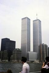 Amerikai Egyesült Államok, New York, Hudson folyó, szemben a World Trade Center ikertornyai., 1979, Kardosné Korom Éva, Fortepan #294148