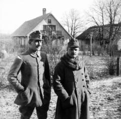 1918, Urbánné dr. Lux Judit, winter coat, photo aspect ratio: square, soldier, Fortepan #294669