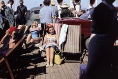 1967, Szilágyi Lajosné, Best of, colorful, deck chair, Fortepan #294942